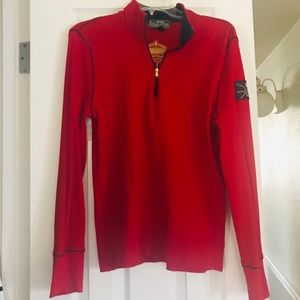L-RL Lauren Active Ralph Lauren Half Zip Top (Red)